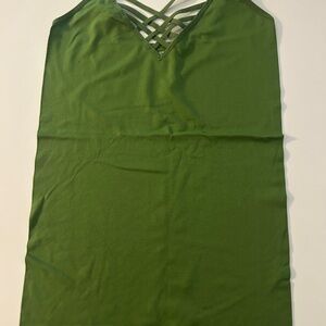 Zenana Outfitters Olive Strappy Camisole L/XL NEW
